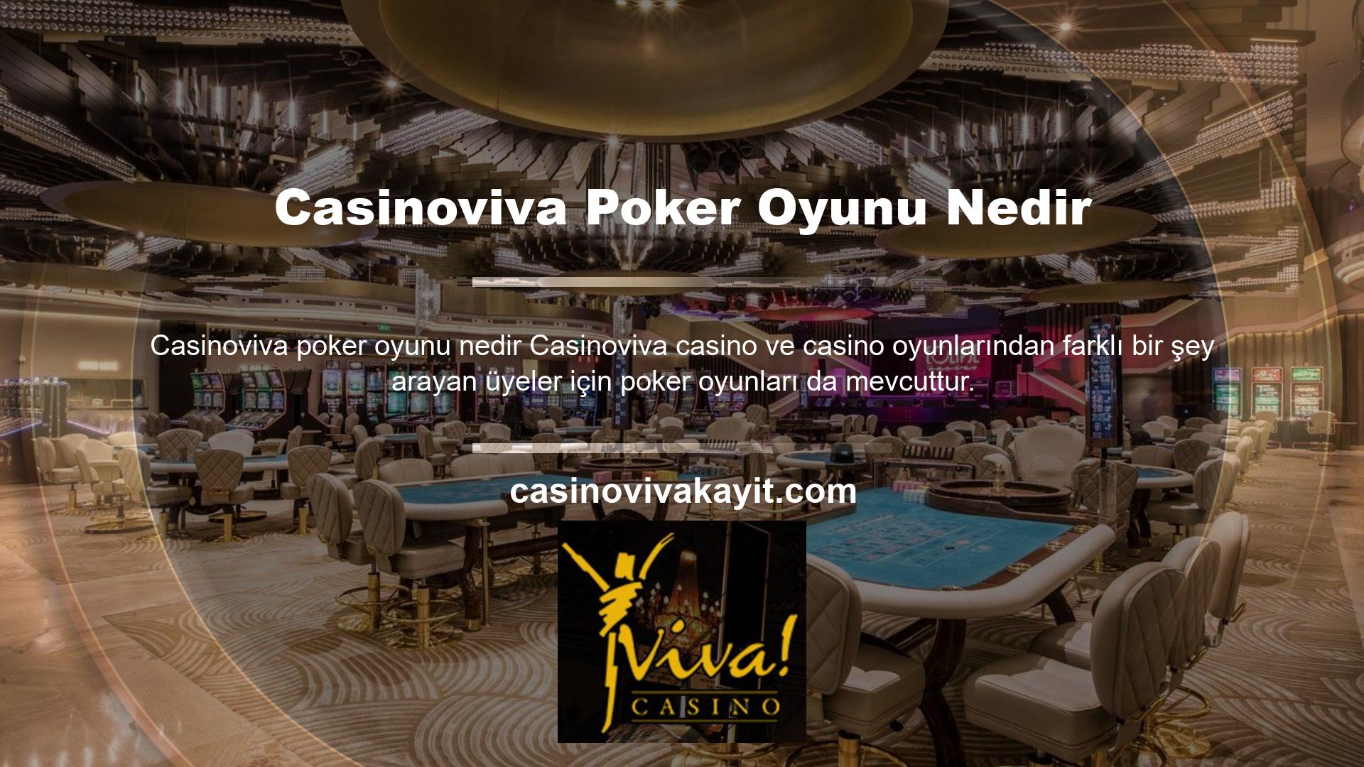 Casinoviva, poker bölümünde 7 farklı seçenek sunarak bu ve diğer temalarda birçok varyasyon sunar